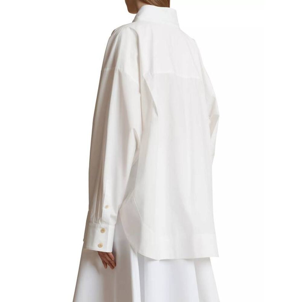 Khaite Tito Oversized Shirt Top in White 0 - Picture 2 of 5